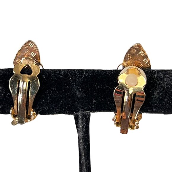 Vtg Cloisonne Butterfly Clip On Earrings Purple Red Enamel Inlaid Bug Goldtone - Picture 4 of 7